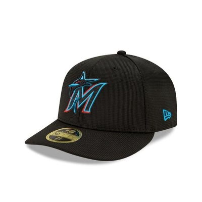 Miami Marlins Gorra | New Era MLB Clubhouse Collection Low Profile 59fifty Fitted Cap Mexico - Negros